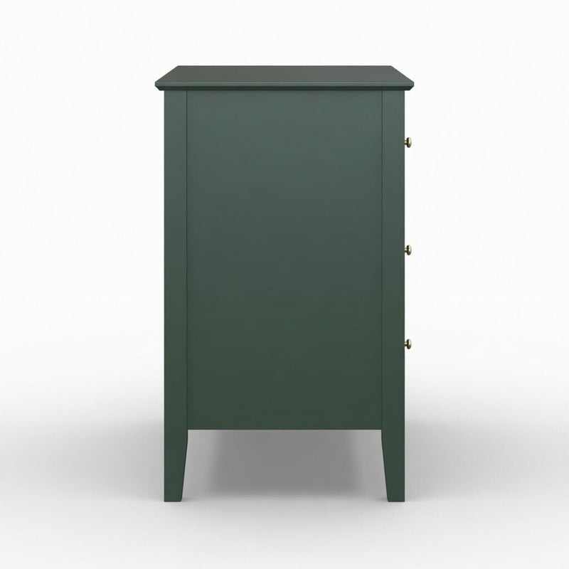 Fluted 3 Drawer Nightstand With Soft Close Slides