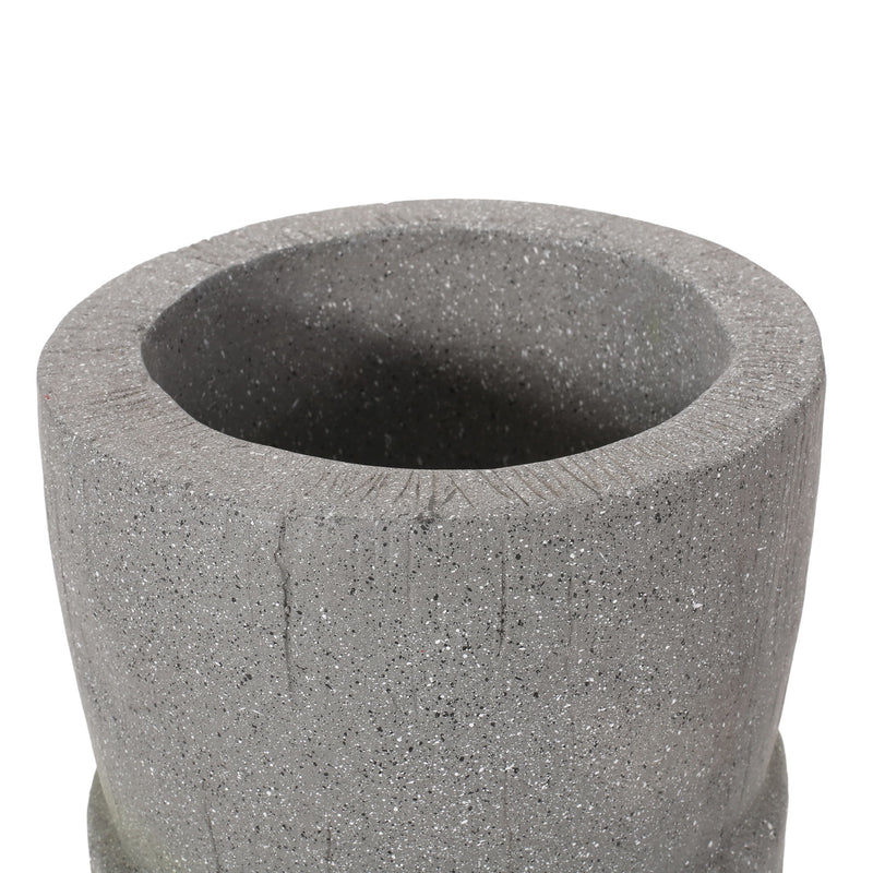Classic Flower Planter With Magnesium Oxide Material - Stone Gray