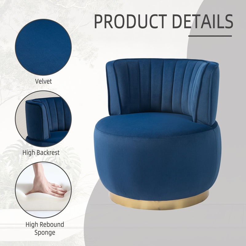360 Degree Swivel Cuddle Barrel Accent Sofa Chair