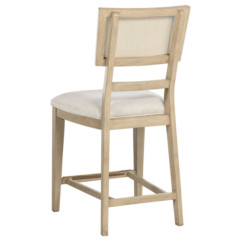 Kimpton - 8 Piece Counter Dining Set With Cabinet & Design, Includes Table, Chairs And Display Cabinet - Oak