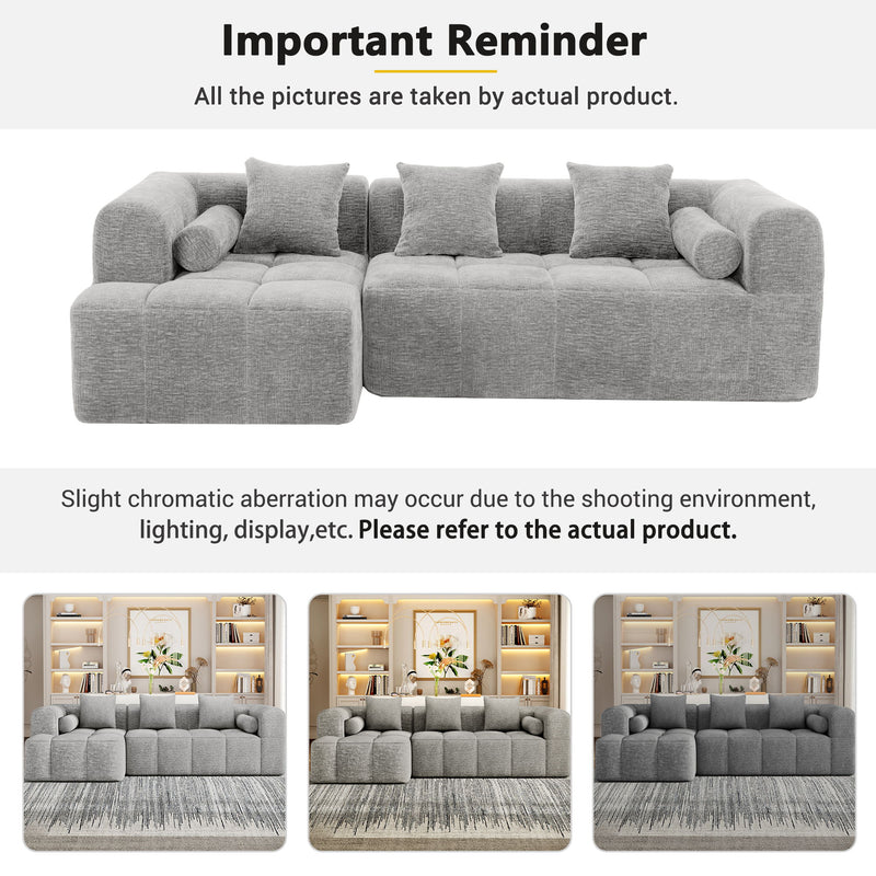 Sectional Free Combined Sofa With 2 Side Pockets