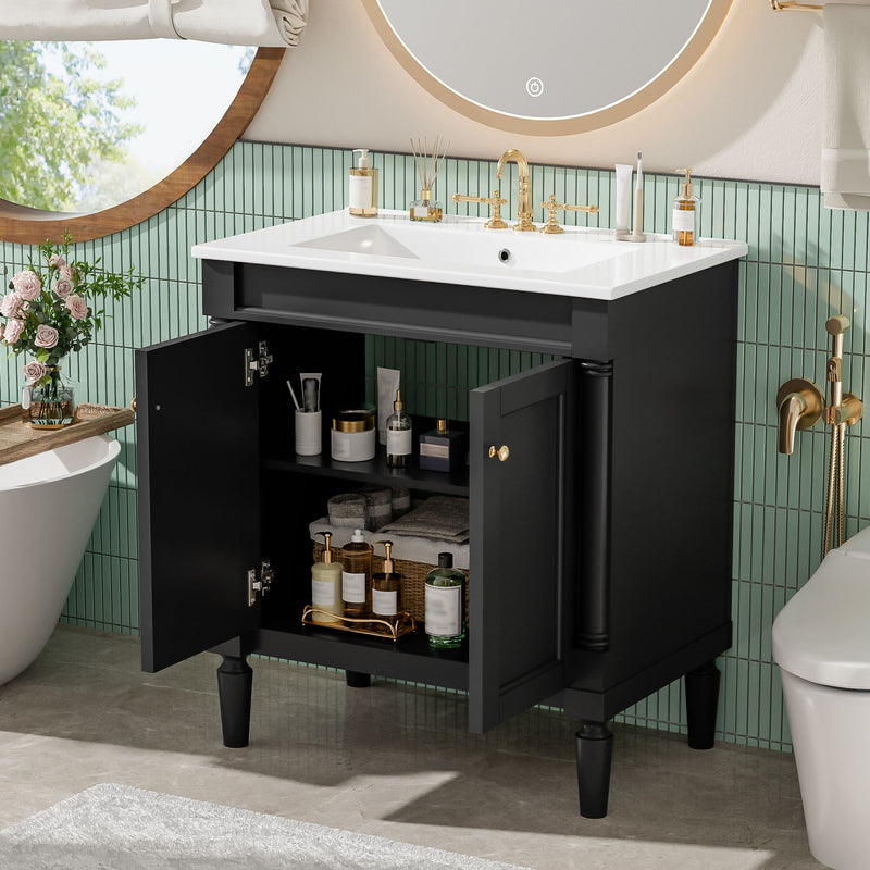 Bathroom Vanity Cabinet With Sink, Soft Close Doors, Storage Cabinet