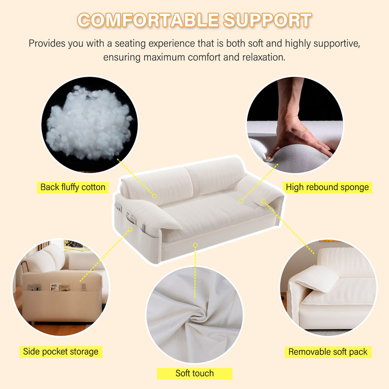 Queen Pull Out Sofa Bed With Side Storage