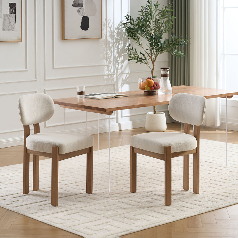Dining Chairs With Ergonomic Backrest And Adjustable Feet (Set of 2)