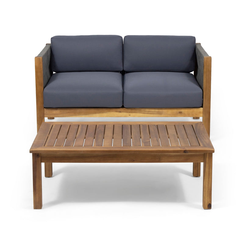 Charlotte - Outdoor And Rope 4 Seater Chat Set With Cushions - Teak