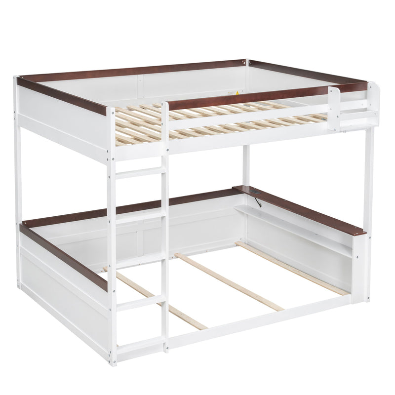Bunk Bed With Built In Shelves, Storage Box, LED Light And USB Charging Station