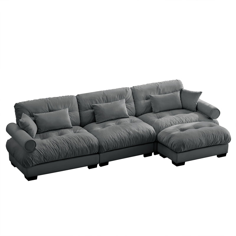 Super Comfort Oversized Modular Sectional Sofa With Movable Ottoman