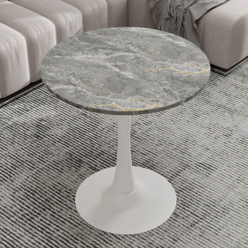 Coffee Table With Round Top For Living Rooms - Gray / White