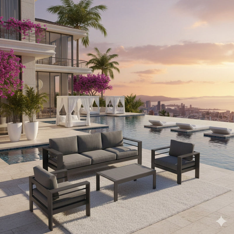 Outdoor Patio Set, All-Weather & Thick Cushions