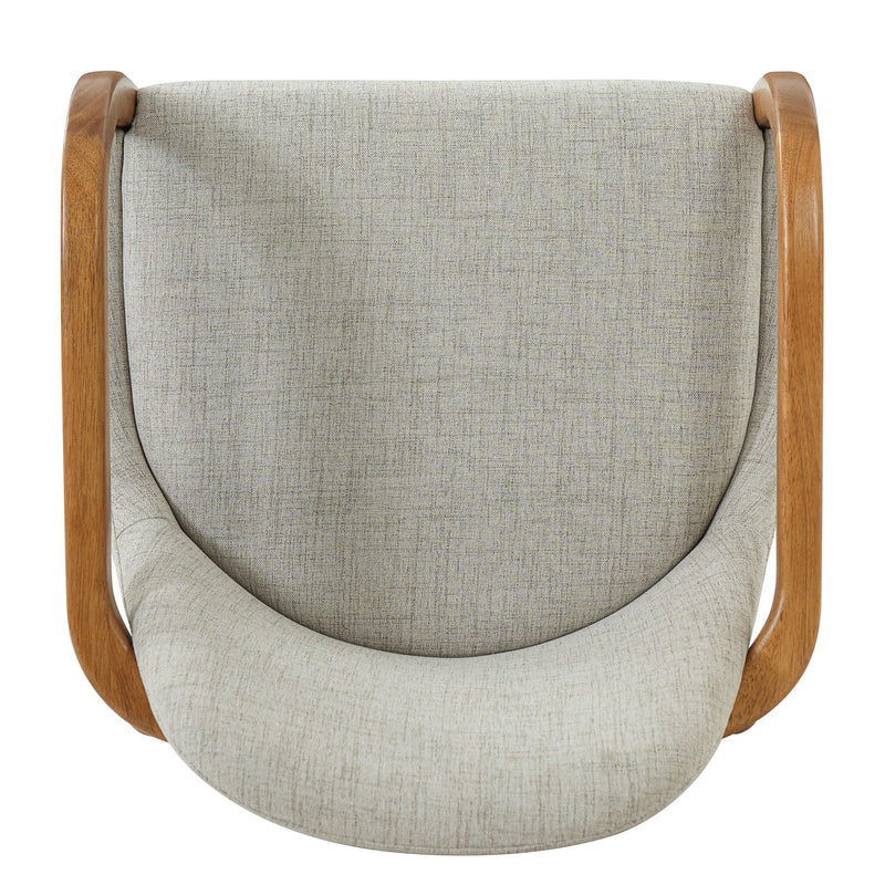 Dining Indoor Upholstered Armchairs (Set of 2) - Beige / Light Oak