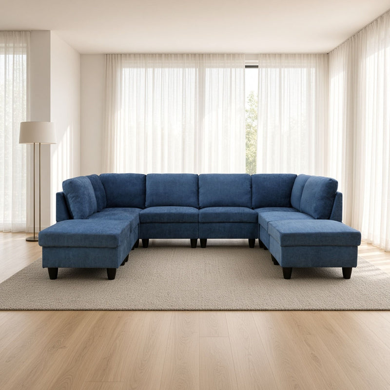 8 Piece Modular U - Shape Sectional Sofa