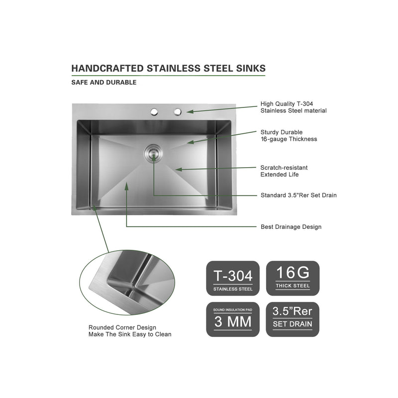 Topmount Stainless Steel Kitchen Sink