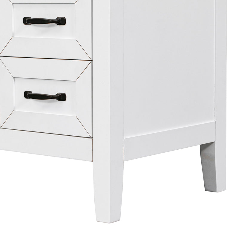 Modern Bathroom Vanity With Sink, Freestanding Design With Drawers And Doors