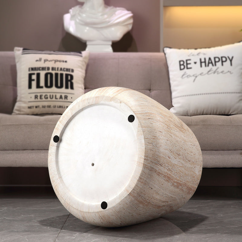 Drum Accent Coffee Table - Beige / Yellow