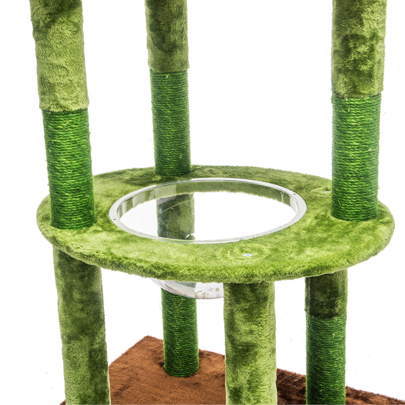 Cactus Cat Tree With Transparent Capsule