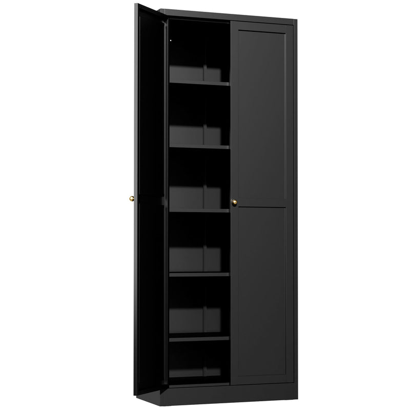 Kitchen Pantry Cabinet With 4 Adjustable Shelves, Heavy Duty Freestanding Organizer