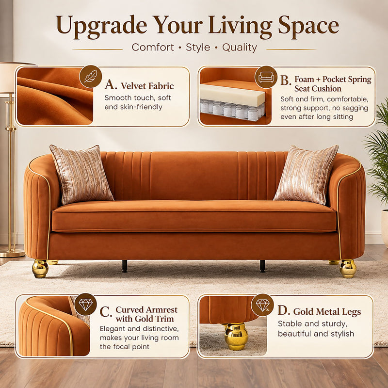 3 Seater Classic Sofa, Living Room Furniture