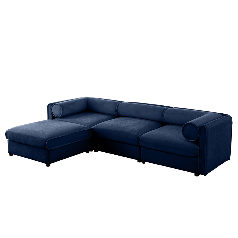 Contemporary Elegant Sofa With Storage And Ottoman