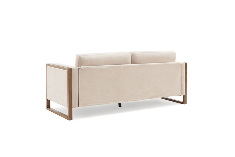 Modern Sofa With Solid Wood Legs, 3 Seater