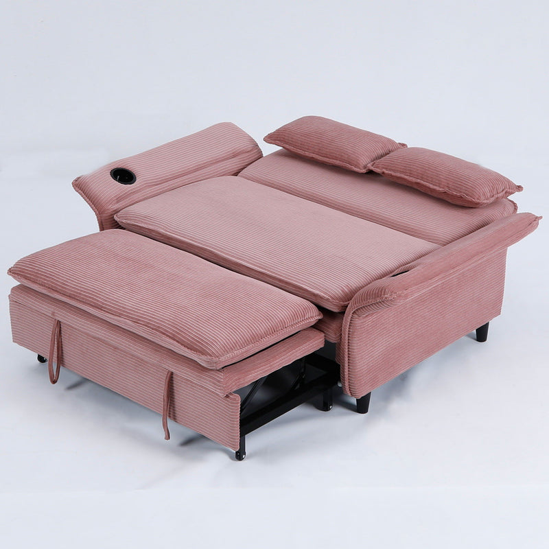 Modern Fabric Multi-Functional Sofa Bed With Adjustable Armrests And Backrests