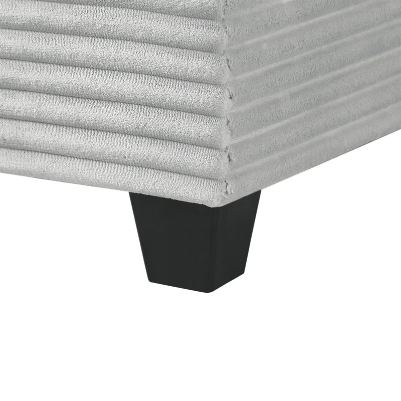 Upholstered U-Shaped Sectional Sofa With Movable Ottoman And Side Storage Pockets