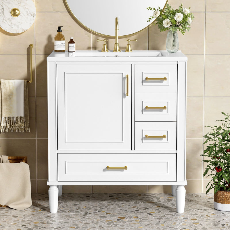 Traditional Bathroom Vanity Set With Soft Close Doors