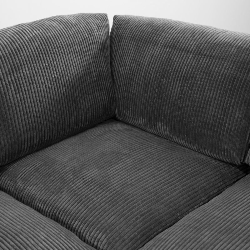 Oversized Modular Sectional Sofa, 7 Piece Reversible With Ottoman - Dark Gray