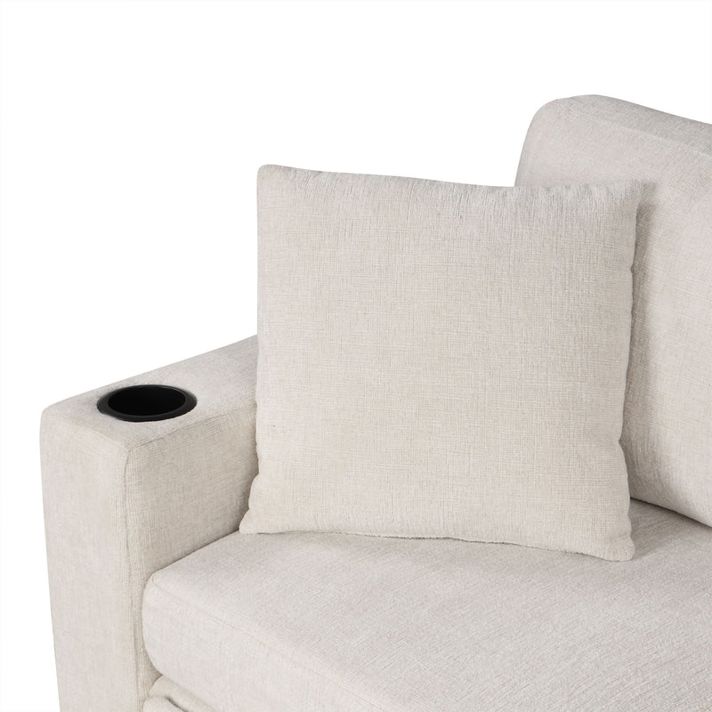 Convertible U-Shaped Sectional Sofa With Pull-Out Bed