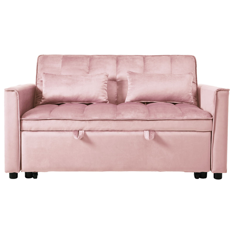 3 In 1 Pull Out Couch Convertible Sofa Bed With Reclining Backrest