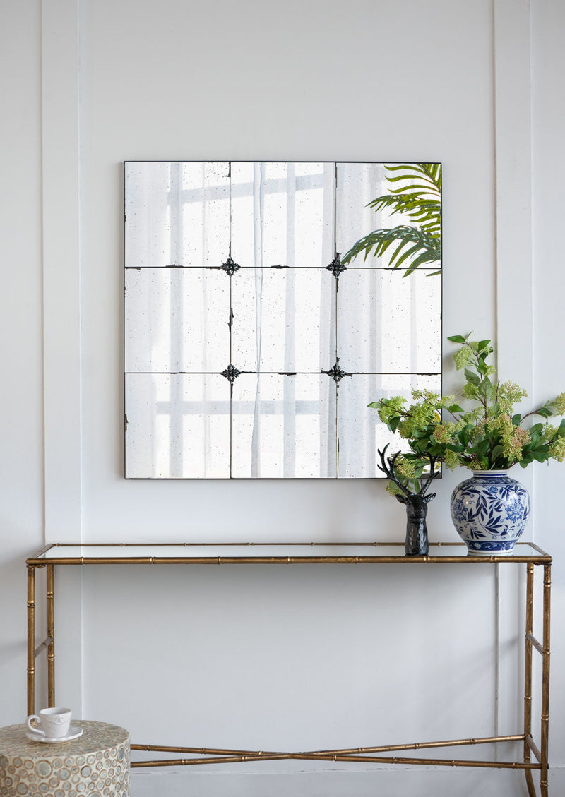 Traditional Decor Style Antique Glass Panel Mirror, Wall Mirror For Bathroom Entryway Console Lean Against Wall