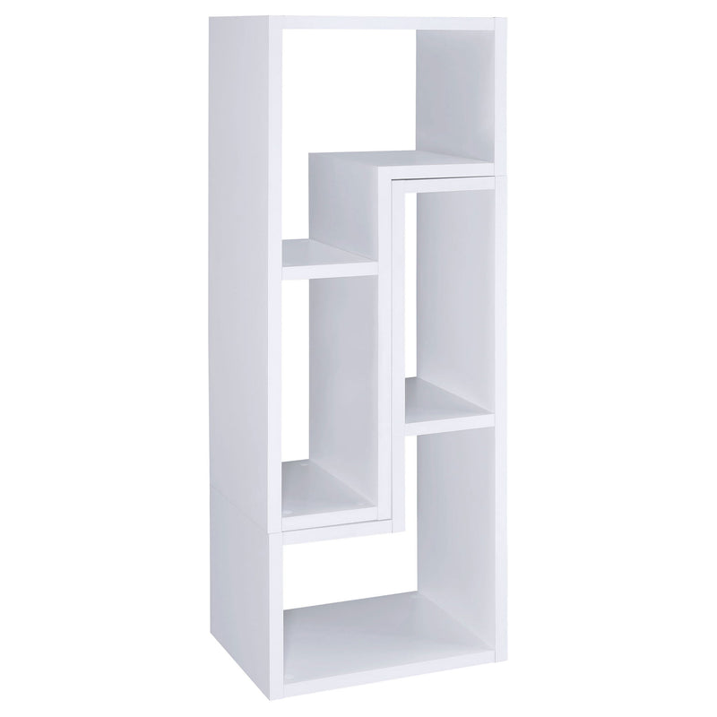 Convertable L-Shaped Bookcase With Open Shelves - White
