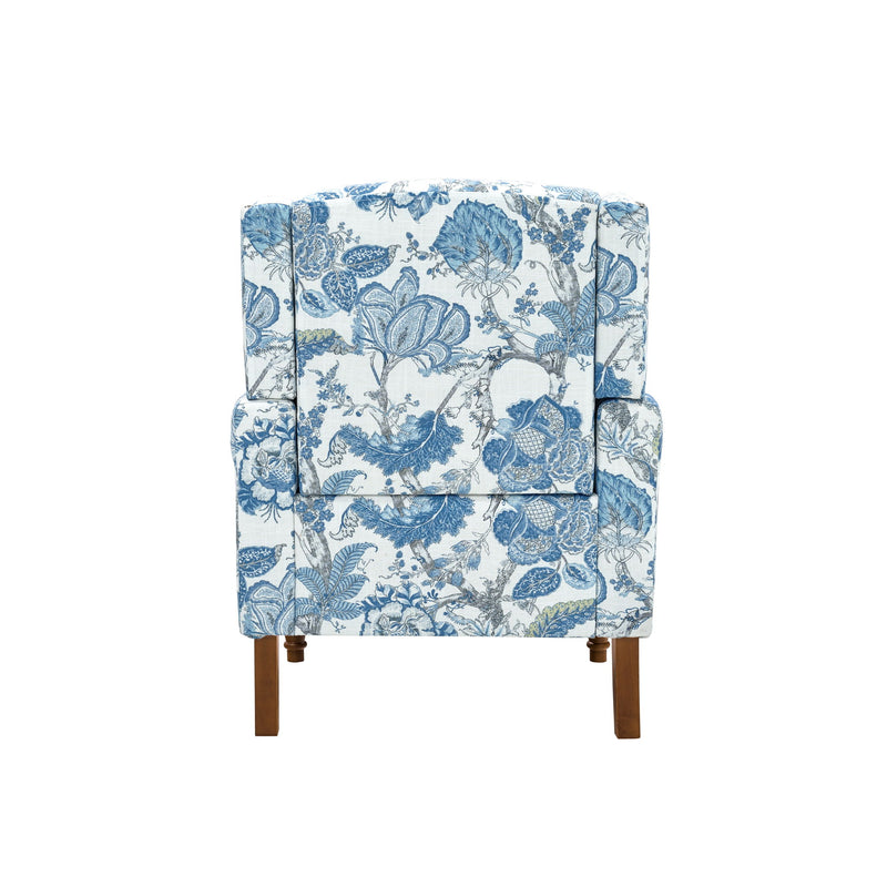 Accent Chair With Floral Upholstery And Nailhead Trim