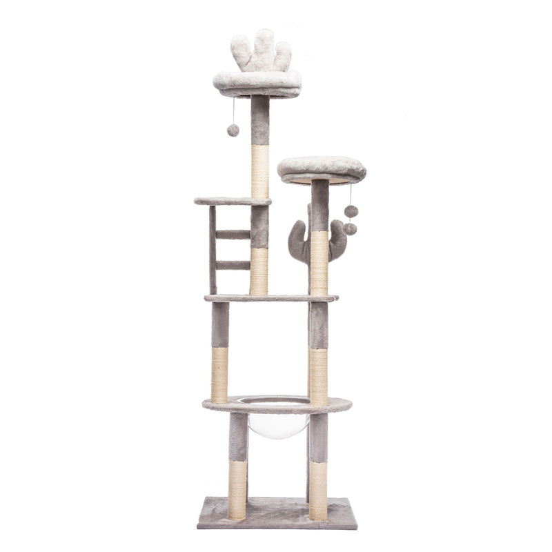 Cactus Cat Tree With Transparent Capsule