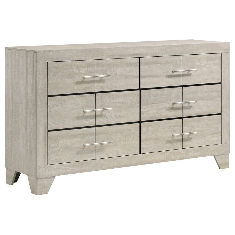 Strout - 4 Piece Queen Bedroom Set With Upholstered Headboard - Rustic
