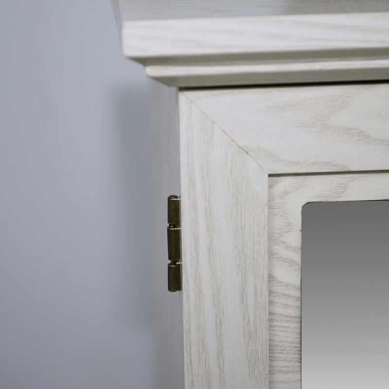 Sideboard Cabinet With Mirrored Doors, Adjustable Shelf, Metal Handles