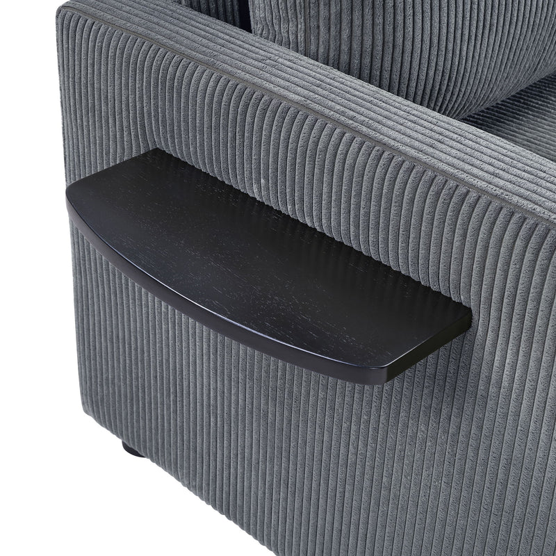 Sleeper Sofa With Foldable Mattress, USB Ports, Side Table & Storage Pocket