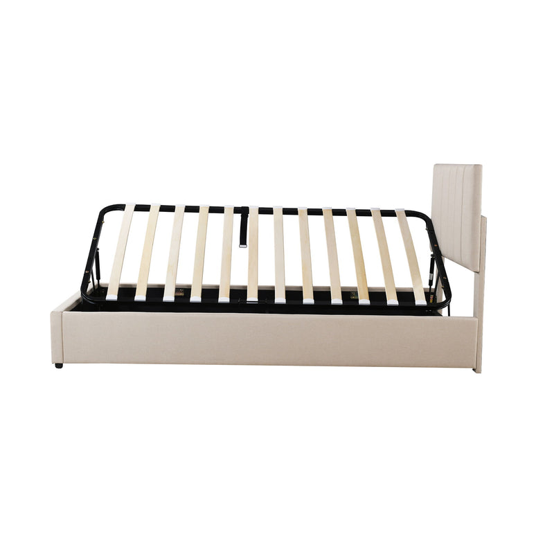 Upholstered Platform Bed With A Hydraulic Storage System
