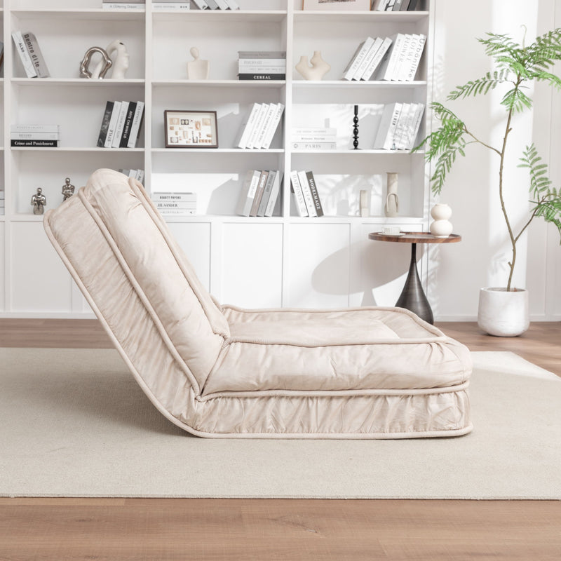Upholstered Human Dog Bed And Pets, Bean Bag Floor Sofa With Massage Pillow, 5 Adjustable Positions & 2 Soft Pillows