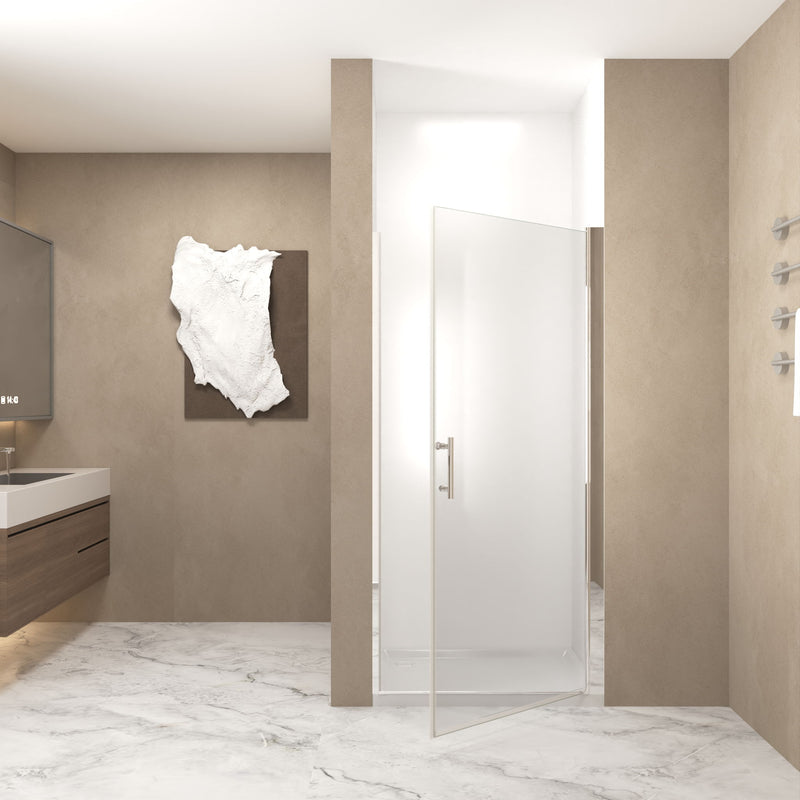 Shower Door & Tempered Glass With Safety Film - Brushed Nickel