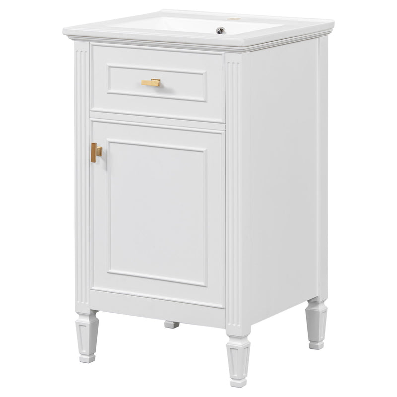 Bathroom Vanity With Sink, Adjustable Shelf, Tilt-Out Drawer