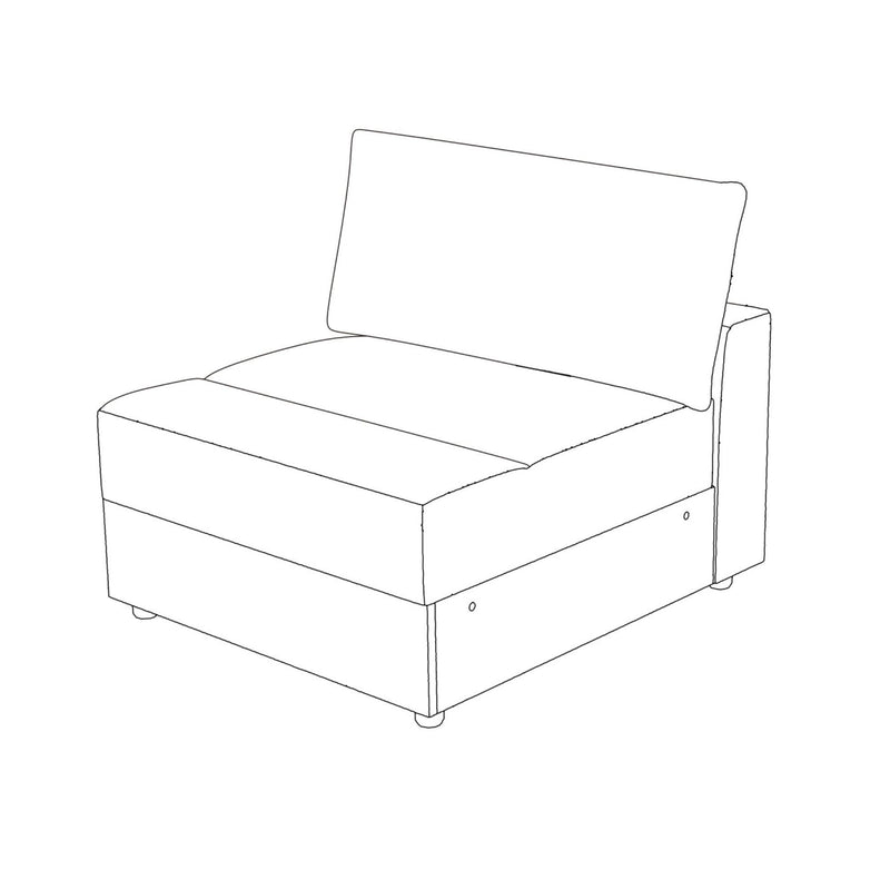 Armless Chair With Design For Living Room - Dark Green