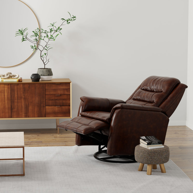 Swivel Recliner With Manual Adjustable Footrest