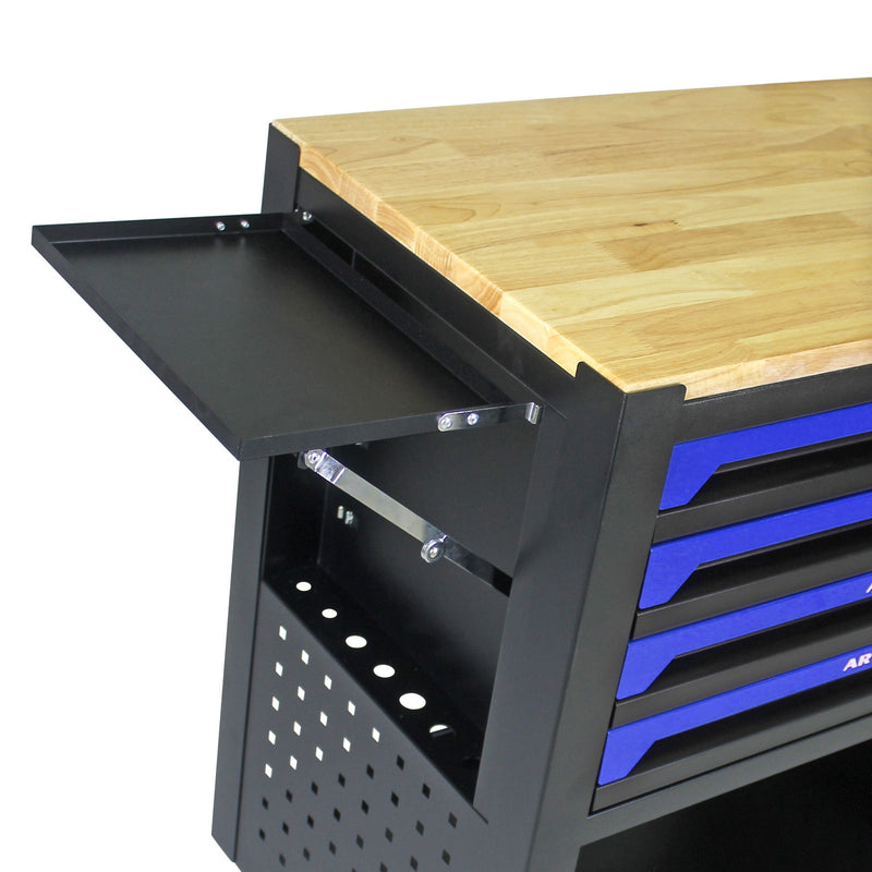 4 Drawers Multifunctional Tool Cart With Wheels And Wooden Top