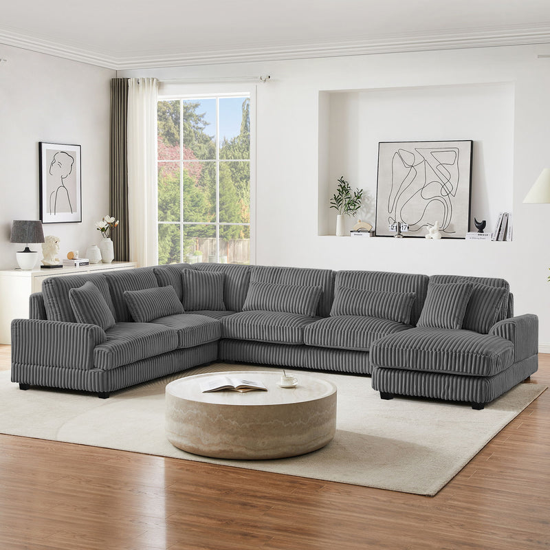 U - Sectional Sofa With Chaise Lounge, Oversized Living Room Couch
