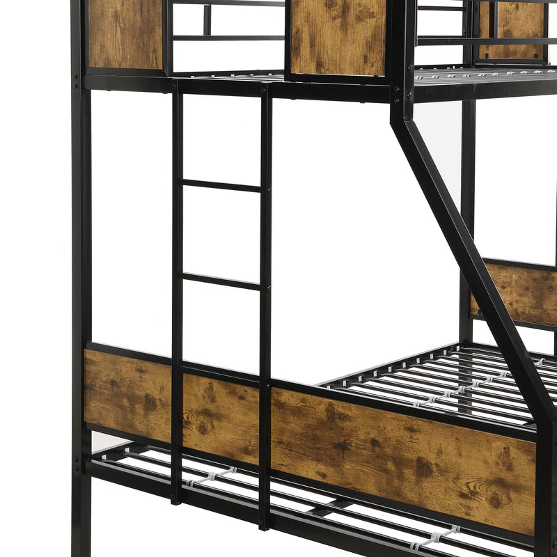 Modern Metal Bunk Bed With Dual Side Ladder And Metal Desig