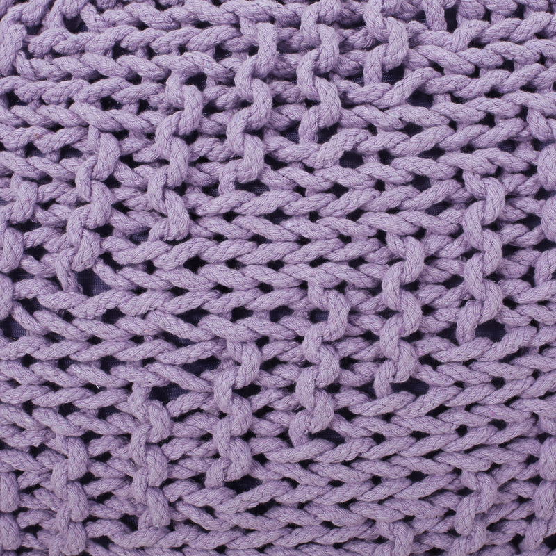 Bordeaux - Knitted Round Pouf Ottoman