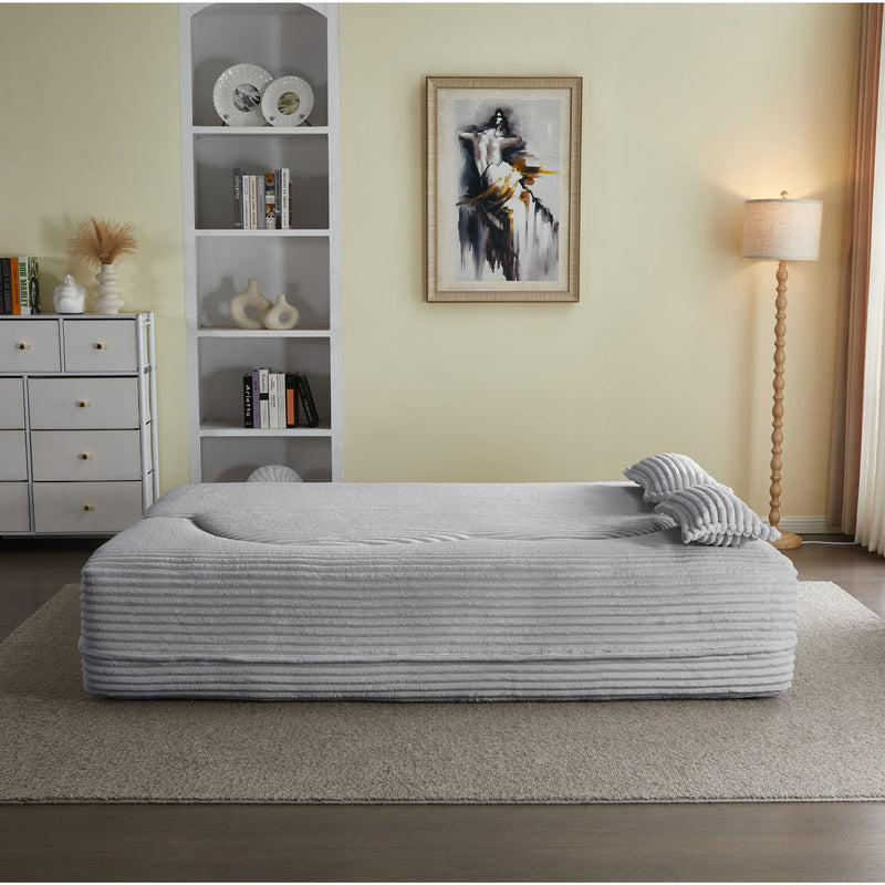 Floor Convertible Sleeper Sofa Bed With 2 Pillows