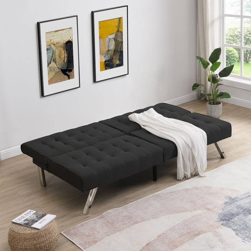 Modern Sofa Bed With Wood Frame And Stainless Legs