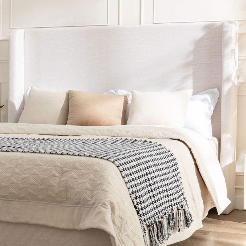 Hayden - Upholstered Wingback Bed With Tall Headboard