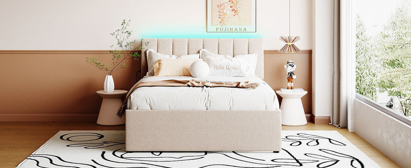 Upholstered Platform Bed With Trundle